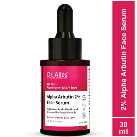 Buy Dr.Alies Professional 2% Alpha Arbutin Face Serum | Dark Spot Remover with Hyaluronic Acid Hyperpigmentation Treatment, Acne Scars, Melasma & Sun Spots | All Skin Types for Men & Women | 30 ml - Purplle
