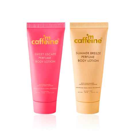 mCaffeine Sweet & Summery Body Moisturizing Kit (Sweet Escape Body Lotion 150 ml+ Summer Breeze Body lotion 150 ml) Combo of 2