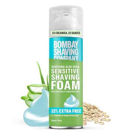Buy Bombay Shaving Company Sensitive Shaving Foam, 266 ml | (33% Extra) with Aloe Vera & Oats - Purplle