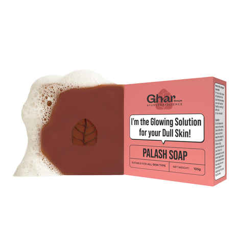 Buy Ghar Soaps Palash Soap | Infused with Palash Petal Extract & Powder | Gently Exfoliates for Soft, Smooth, Glowing Skin | Suitable for All Skin Types – 100 gm - Purplle