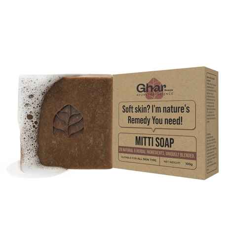 Buy Ghar Soaps Mitti Soap for Exfoliation & Soft Glowing Skin – Infused with 28 Natural Ingredients & Rajasthan Mountain Pond Mitti – Handmade Ayurvedic Skincare Bar (100 gm) - Purplle