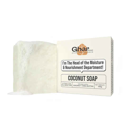 Buy Ghar Soap Coconut Soap with Shea Butter| All Skin Types| Moisturising and Nourishing |100 gm - Purplle