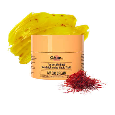Ghar Soaps Magic Cream with Saffron & Niacinamide for De-Tan & Skin Brightening 50 gm