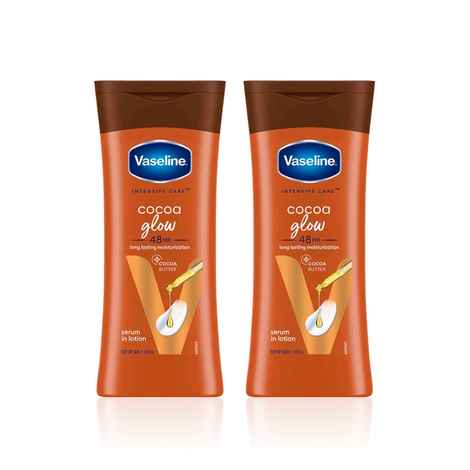 Buy Vaseline Cocoa Glow Serum In Lotion (200 ml) | 100% Pure Cocoa & Shea Butter for Glowing & Soft Skin – Pack of 2 - Purplle
