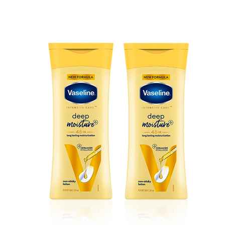 Vaseline Deep Moisture Body Lotion with Ceramide Hyaluron (200 ml) | 10X More Moisture | For Dry Skin – Pack of 2