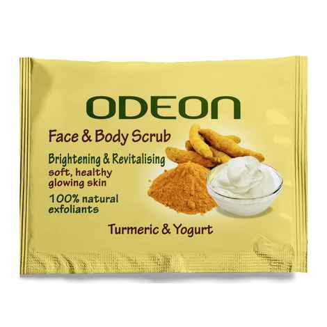 Buy Odeon Brightening Turmeric & Yogurt Face and Body Scrub I Gentle Exfoliating Scrub for Glowing Skin I Reduces Tan - 6 ml - Purplle