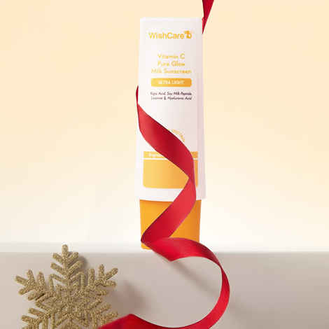 Buy WishCare Vitamin C Pure Glow Face Sunscreen SPF 50 PA++++ -Broad Spectum Ultra Light & No White Cast - Purplle