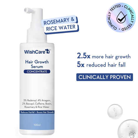 Buy WishCare Hair Growth Serum Concentrate - Resdensyl, Anagain, Caffeine, Biotin, Keratin & Rice Water 100 ml - Purplle
