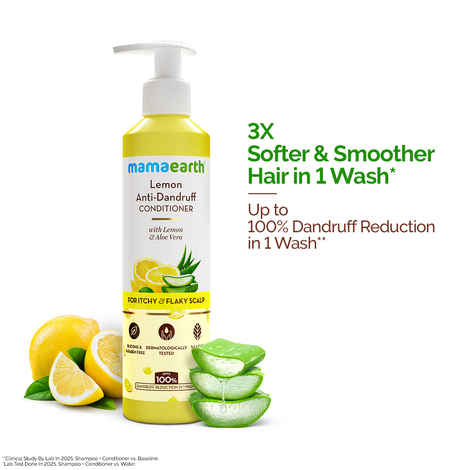 Mamaearth Lemon Anti-Dandruff Shampoo with Lemon & Aloe Vera for up to 100% Dandruff & Itch-free Scalp- 250 ml