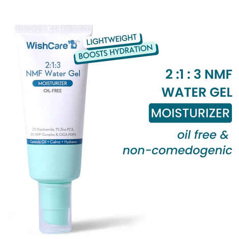 WishCare 2:1:3 NMF Water Gel Moisturizer for Oily & Sensitive Skin|Oil-Free|Controls Oil & Hydrates - 50 ml