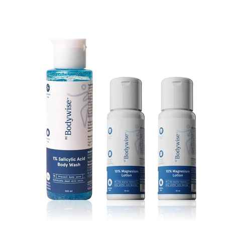 Buy Be Bodywise Mini Recovery Kit - 10% Magnesium Body Lotion (2 x 30 ml) + 1% Salicylic Acid Body Wash (100 ml) Combo of 2 - Purplle