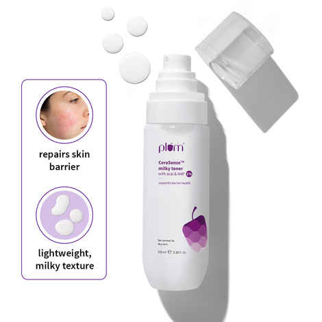 Plum&nbsp;CeraSense Milky Toner with Ceramides & Peptides | Repairs skin barrier, hydrates & nourishes | 100 ml