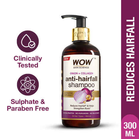 Buy WOW Skin Science Onion Shampoo for Helps Strengthen, Soften And Restore Shine - With Red Onion Seed Oil Extract, Black Seed Oil & Pro-Vitamin B5 - 300 ml - Purplle