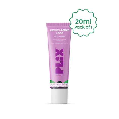 Buy PLIX Jamun Active Acne Mini Facewash/Cleanser Gel | Oil Control | With Salicylic Acid | For Breakouts | Oily & Acne Prone Skin | Daily Use | Women & Men | 20 ml - Purplle