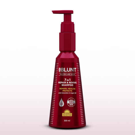 Buy Bblunt 7 in 1 Repair & Revive Shampoo for Upto 100% Damage Repair - 300 ml Addresses 7 Signs of Hair Damage | Enriched with Ceramides & Argan Oil - Purplle