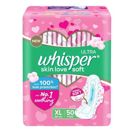 Buy Whisper Ultra Soft Sanitary Pads - 50 Pieces (XL) - Purplle