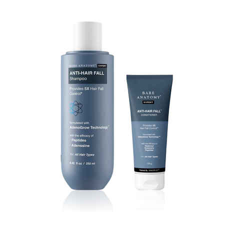 Bare Anatomy Anti Hair-Fall Duo (Adenosine, Redensyl, & Peptide Shampoo & Conditioner) - (250 ml + 175 gm) - Combo of 2