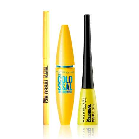 Maybelline New York Call Me Colossal Kit-Mascara+ Kajal+ Bold Liner - Combo of 2