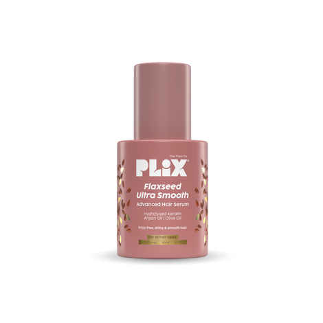 Buy PLIX Flaxseed Keratin Smoothening Anti-Frizz Serum | Plant Keratin PF & Argan Oil | For Frizz-Free Hair | Paraben Free | For Men & Women | 50 ml - Purplle