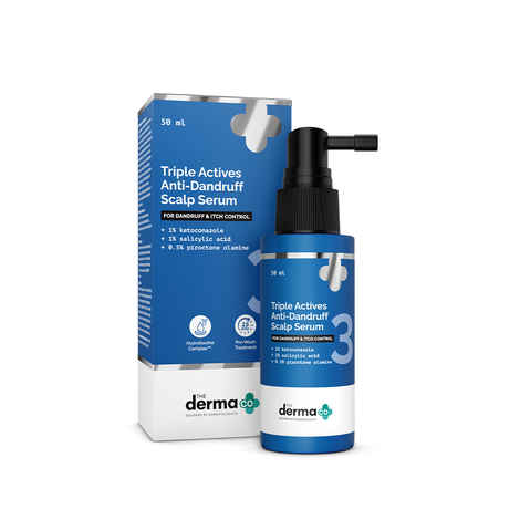 Buy The Derma Co. Triple Actives Anti-Dandruff Scalp Serum (50 ml) Power of 3 Actives | Fights Dandruff & Flakes | Soothes Itchiness & Irritation | Defends Against Recurrence - Purplle