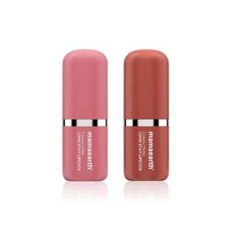 Buy Mamaearth Lipstick Duo Combo of 2 (Creamy Matte Long Stay Lipstick | Hibiscus Nude 4.2 gm + Creamy Matte Long Stay Lipstick | Apricot Taupe 4.2 gm) - Purplle