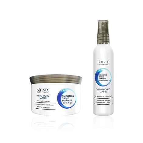 Buy Streax Professional Vitariche Smooth & Shine Duo (Masque for Dry Hair & Leave-in Conditioner) - (200gm + 100ml) - Purplle