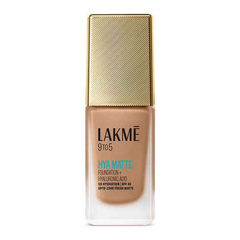 Buy Lakme 9to5 Hya Matte Foundation + Hyaluronic Acid Warm Caramel - 25 ml - Purplle