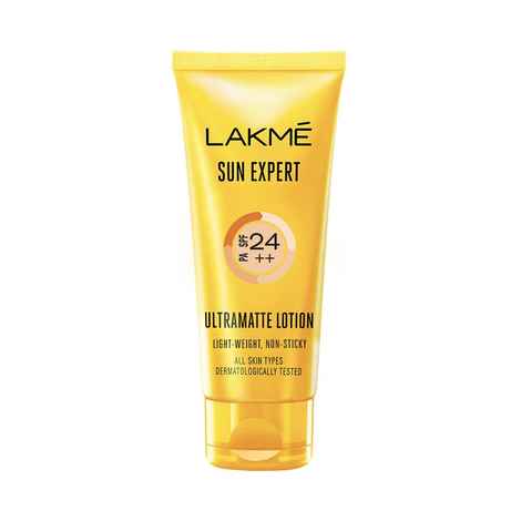 Buy Lakme Sun Expert Super Matte Lotion Sunscreen SPF 25 PA++ with Niacinamide & Vit C | Broad spectrum UVA/B protection | Blue light protection | No White Cast | for all dry, normal skin| Lightweight, Non Sticky |100ml - Purplle
