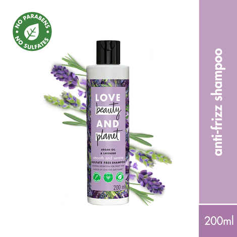 Buy Love Beauty Planet Argan Oil and Lavender Sulfate Free Smooth and Serene Shampoo, 200 ml - Purplle
