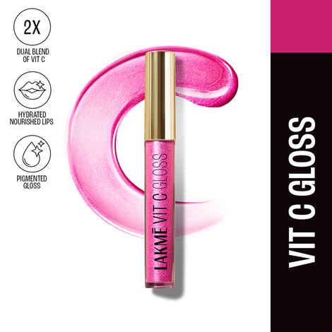Buy Lakme Superglow VIT-C Gloss-Insta Pink - With 98% Vitamin C and Vitamin E Glass Finish Hydrating & Plumping Formula C1-2.5 ml - Purplle