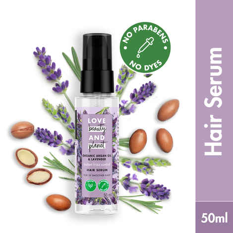 Buy Love Beauty Planet Argan Oil & Lavender Hair Serum for Frizz free hair 50 ml - Purplle