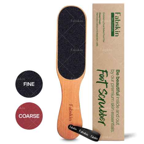 Buy Fabskin Wooden Foot Scrubber For Dead Skin | Dual Sided Filer & Callus Remover | Feet Scraper | Pedicure Tool with Wooden Handle 1 pc - Purplle