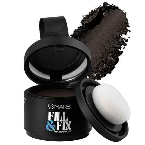 Buy MARS Fill & Flex Hair Powder with Mirror & Puff (3.8 gm) (Dark Brown) | Upto 12 Hr Long-Lasting & Sweatproof | Natural Fuller Look For Bald Spots & Thinning Areas | Easily Washable - Purplle