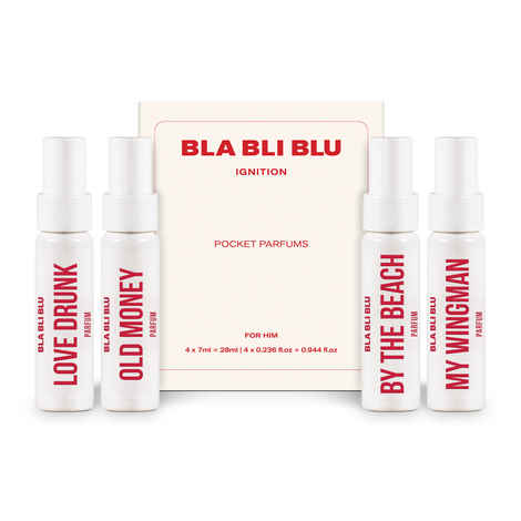 Buy Blabliblu IGNITION Pocket Parfum Trial Set for Men|4 x 7 ml|Woody & Spicy Notes|Long Lasting Perfume - Combo of 4 - Purplle