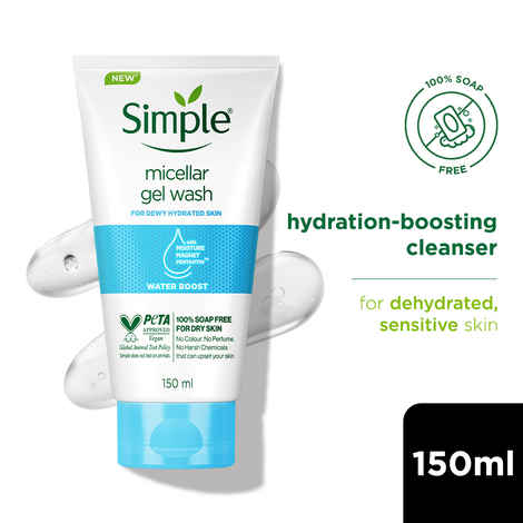 Buy Simple Water Boost Micellar Gel Facial Wash | 100 Hr Hydration | 150 ml - Purplle