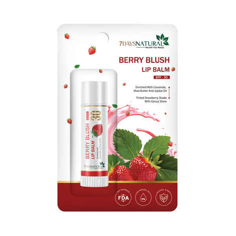 Buy 7 Days Natural Berry Blush Lip Balm Soft Tint – 5 gm - Purplle