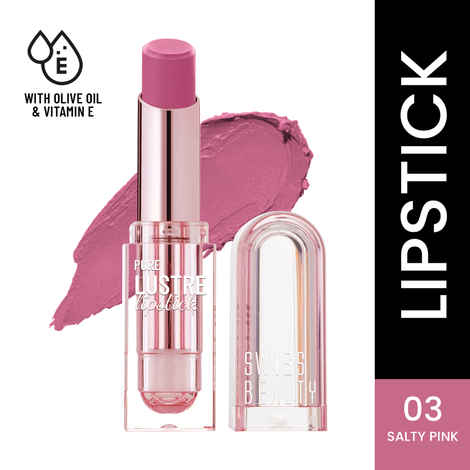 Buy Swiss Beauty Pure Lustre Lipstick | High Shine Finish | Smooth Glide | With Olive Oil & Vitamin E - Salty Pink (3.8 gm) - Purplle