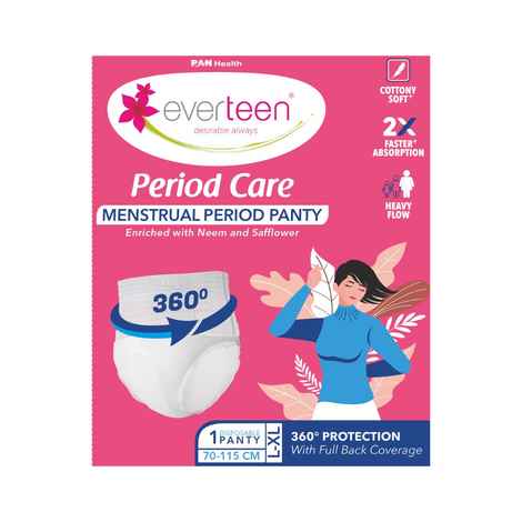 Buy Everteen Disposable Period Panties L-XL, 360° Leak-Proof Overnight Protection, Heavy Flow, 1 pc - Purplle