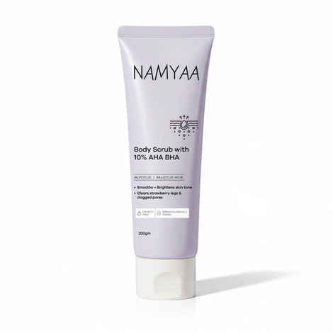 Buy Namyaa Body Scrub with 10% AHA BHA | Glycolic, Lactic & Salicylic Acid Exfoliator | 200 gm - Purplle