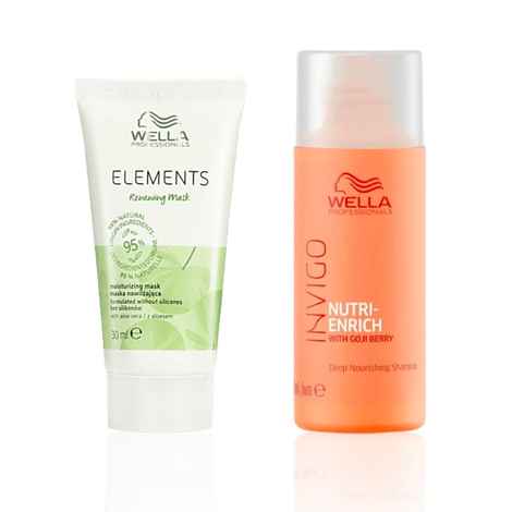 Buy Wella Professionals Invigo Nutri-Enrich & Elements Mix (Shampoo & Sulfate-Free Renewing Mask) - (50 ml + 30 ml) Combo of 2 - Purplle