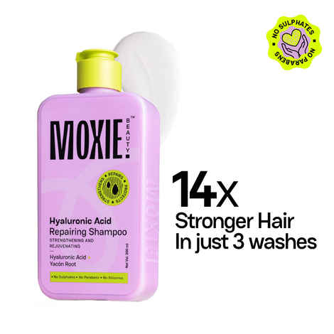 Buy Moxie Beauty Hyaluronic Acid Repairing Shampoo | For Dry & Damaged Hair | Reduces Breakage | Sulphate and Parabens Free |200 ml, Pack of 1 - Purplle
