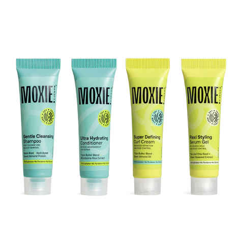 Buy Moxie Beauty Curly Routine Trial Pack | Shampoo, Conditioner, Curl Cream, Styling Serum Gel | Pack of 4 - 15 ml each - Purplle
