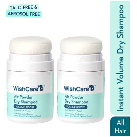 Buy WishCare Air Powder Dry Shampoo for Oily Hair & Scalp|No White Cast & Aerosol|Volume Boost Pack of 2 - Purplle