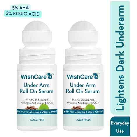Buy WishCare Aqua Fresh Under Arm Roll On Serum Duo|5% AHA & 3% Kojic Acid|Treats Pigmentation & Odour Pack of 2 - Purplle