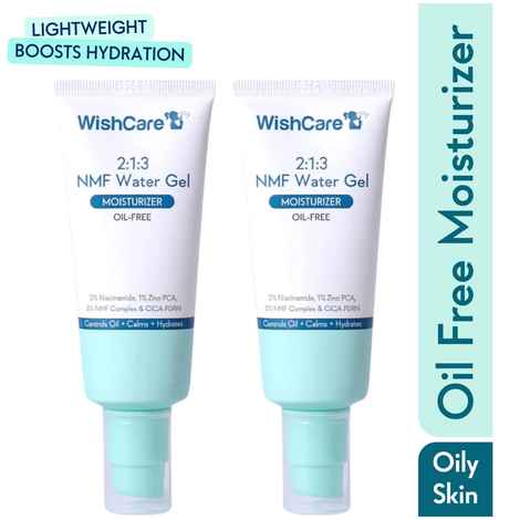 Buy Wishcare 2:1:3 NMF Water Gel Moisturizer|For Oily & Sensitive Skin|Controls Oil & Hydrates Pack of 2 - Purplle