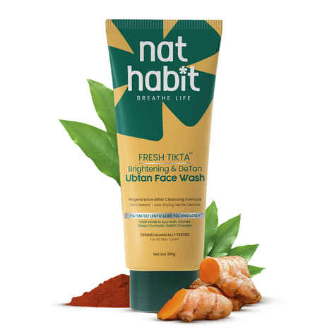 Buy Nat Habit Brightening Ubtan Face Wash, Tikta for Dull Skin, Anti Aging with Wild Turmeric, All Skin - 100 gm - Purplle