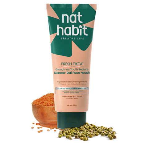 Buy Nat Habit Fresh Masoor Dal Face Wash For Combination Skin, Face Cleanser For Brightening & Tan - 100 gm - Purplle