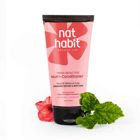 Buy Nat Habit Five Oil Hibiscus Conditioner For Hair Fall Control, 72 Hrs Frizz Control With Fenugreek - 150 ml - Purplle