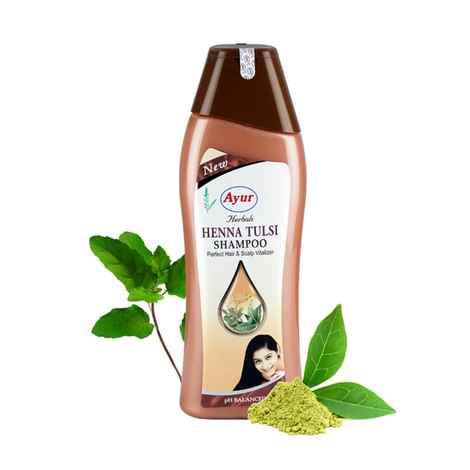 Buy AYUR HERBALS Henna Tulsi Shampoo 500 ml I Perfect Hair & Scalp Vitalizer I Pack of 1, Unisex - Purplle