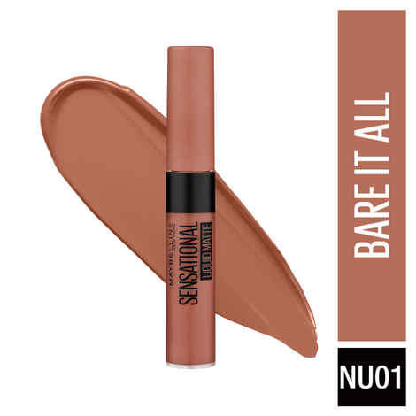 Buy Maybelline New York Sensational Liquid Matte Lipstick NU01 Bare It All ( 7 ml) - Purplle